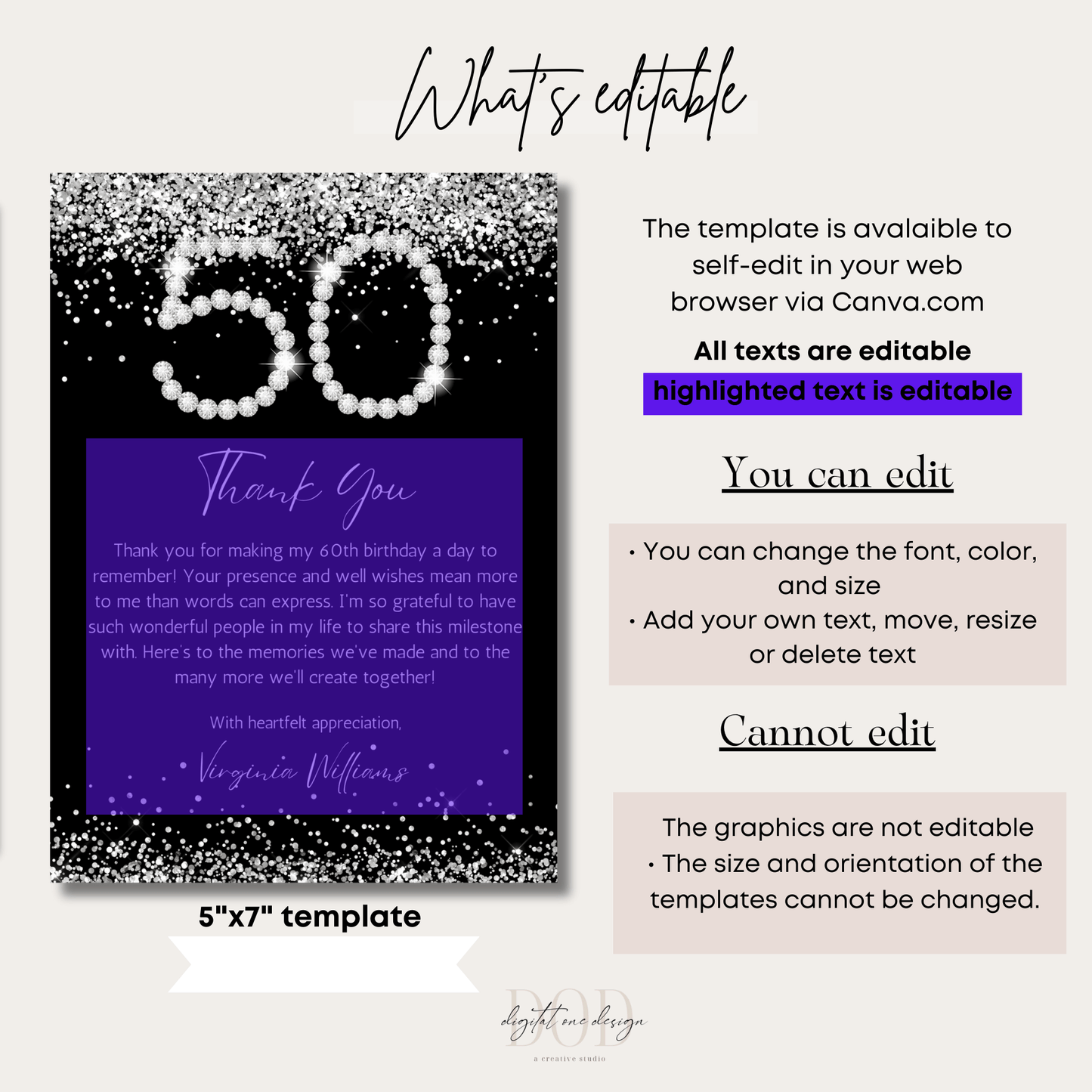 Editable Thank you Card in Canva