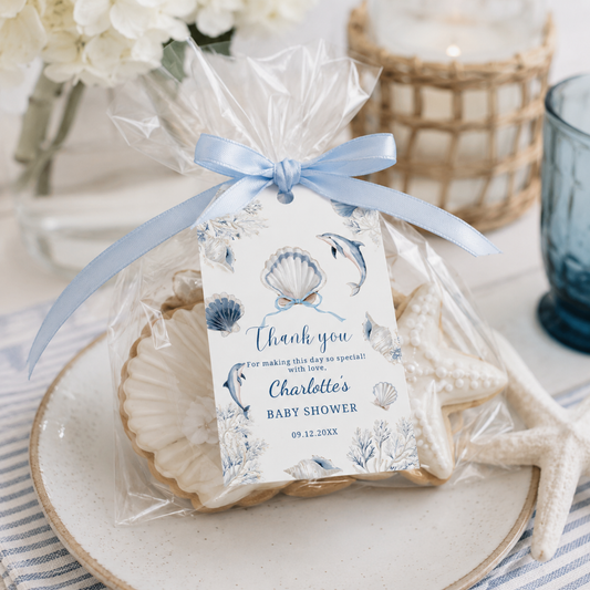 Coastal Baby Shower thank you tag
