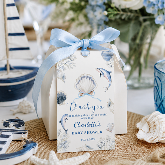 Coastal Baby Shower thank you tag