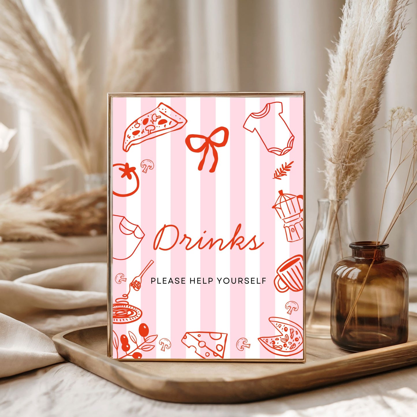 Editable Slice Slice Baby Shower Pizza Sign Bundle