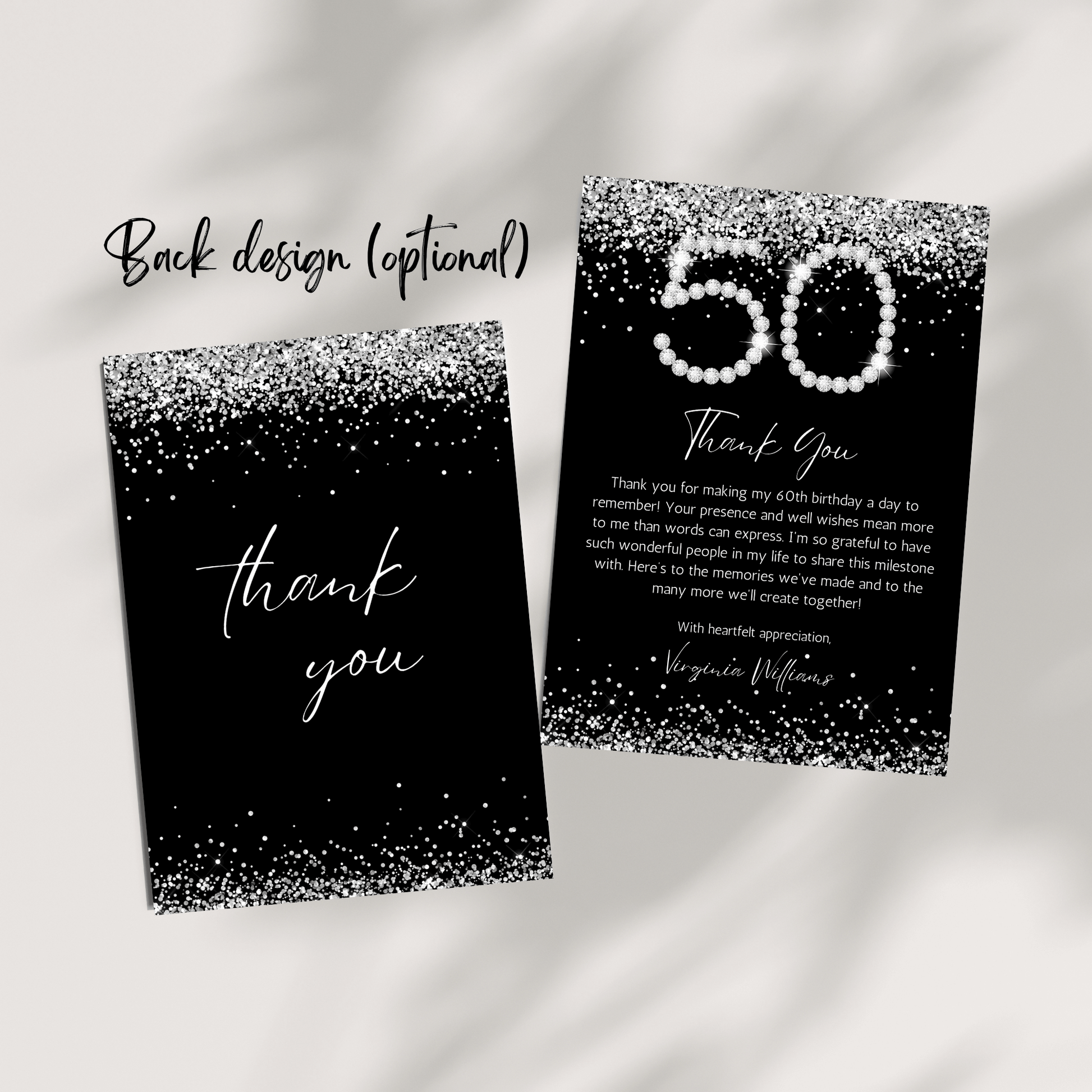 50th Birthday Thank you Card template