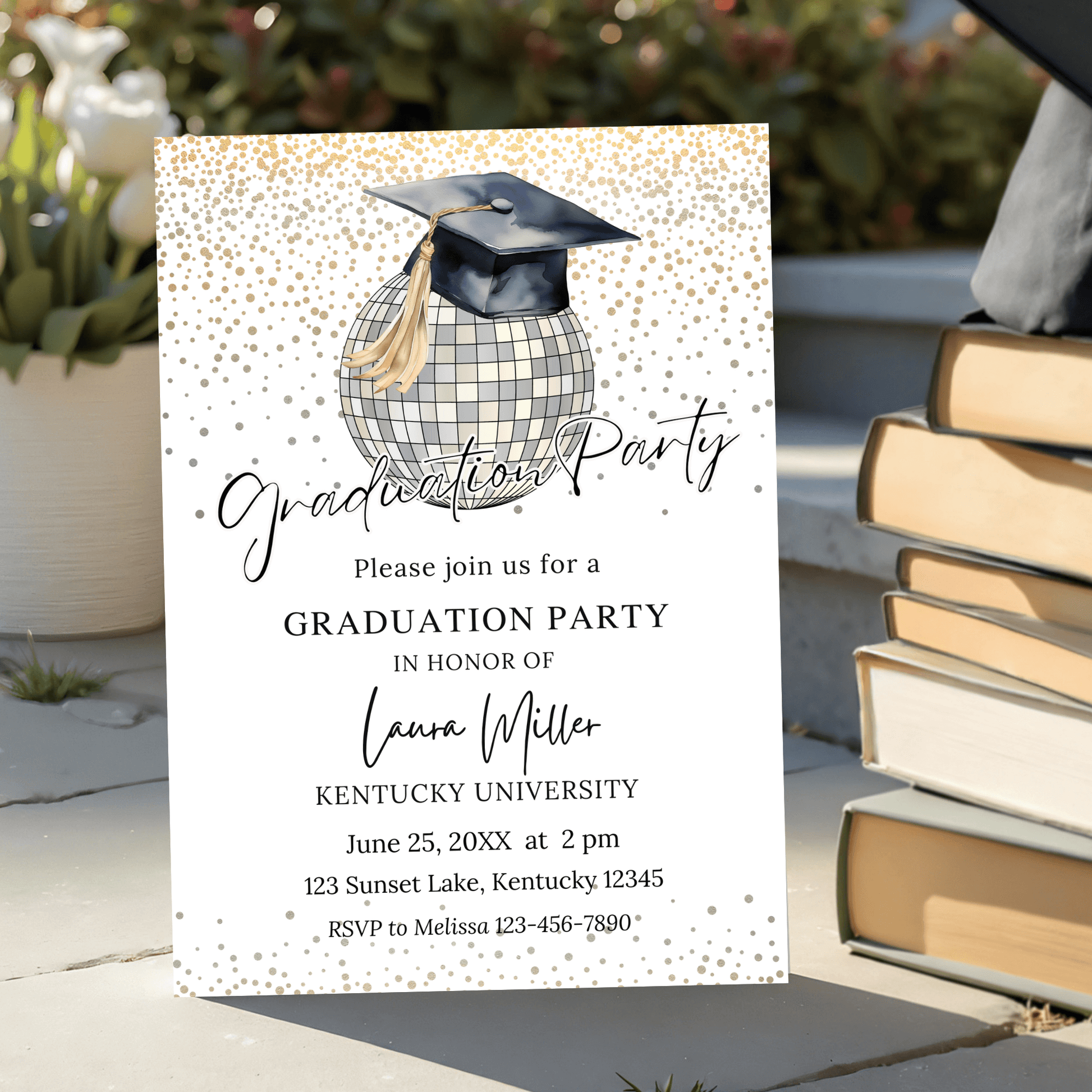 Graduation Disco Party Invitation