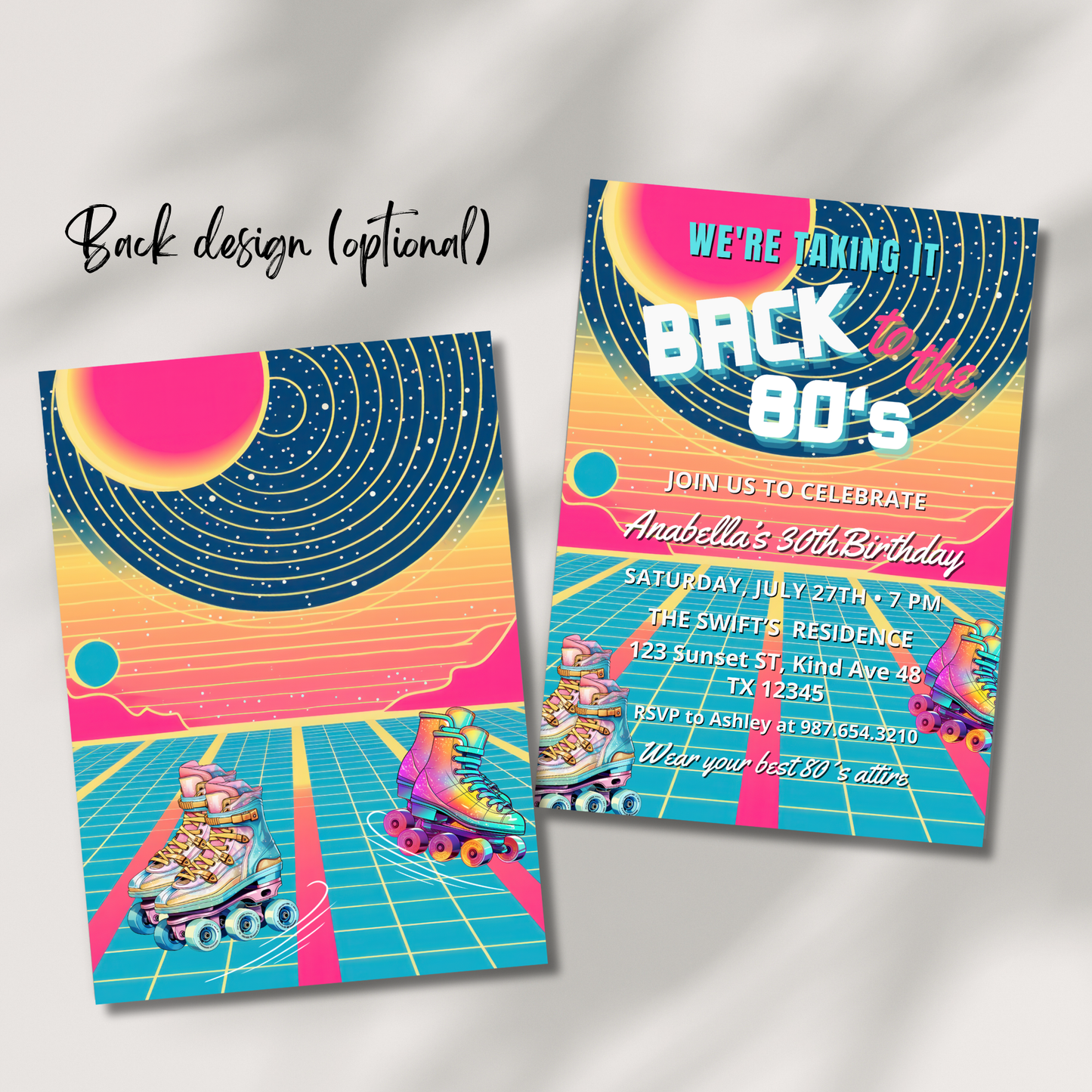 Back to the 80s Birthday Party Invitation