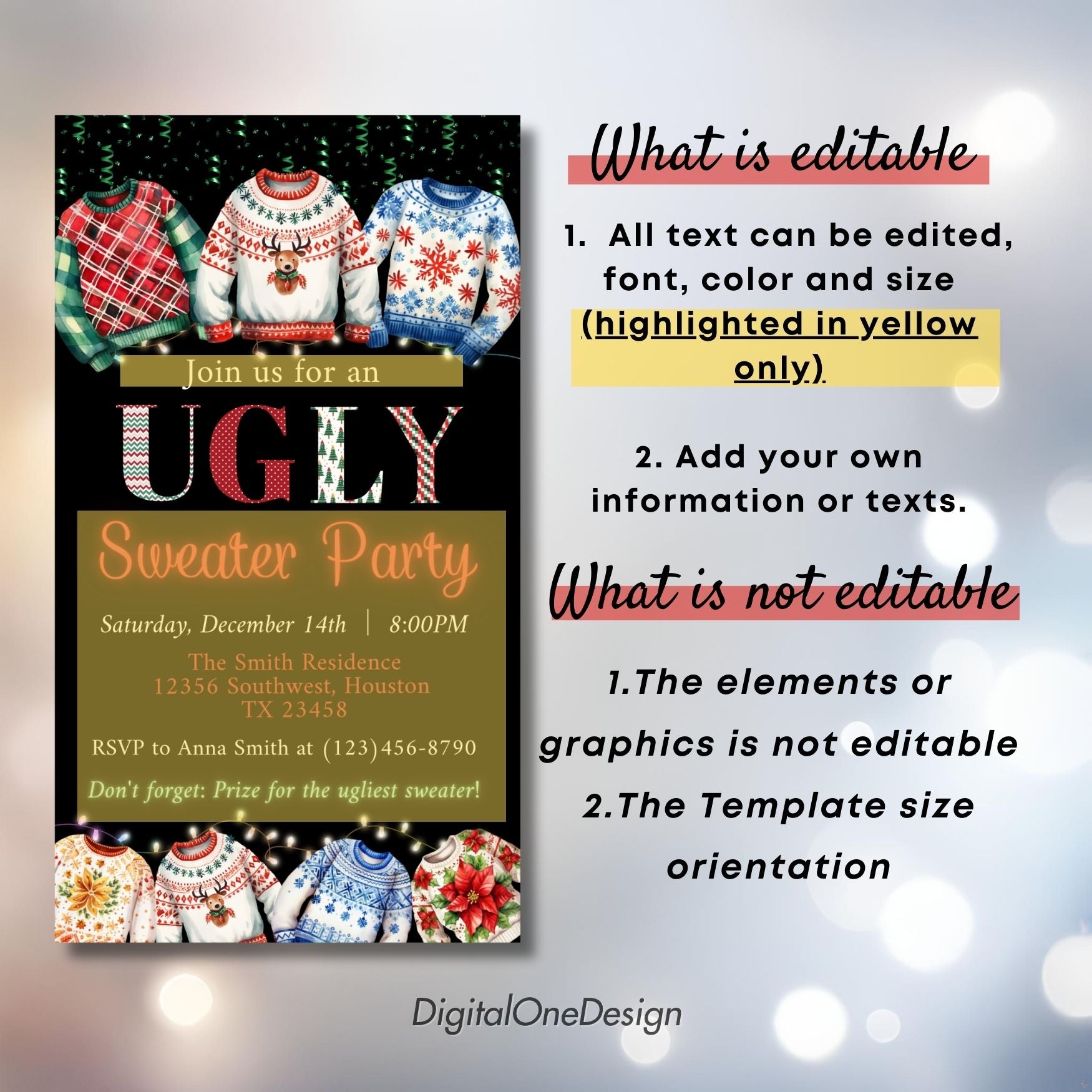 Ugly Sweater Party Office Gathering Evite