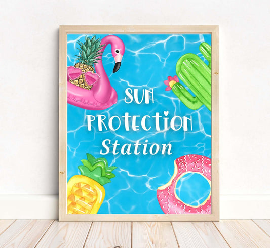 Printable Sun Protection Station Sign
