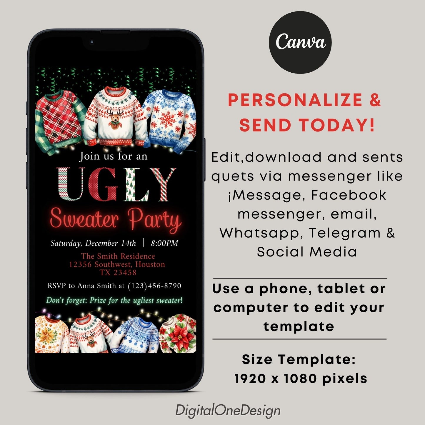 Ugly Sweater Party Office Gathering Evite