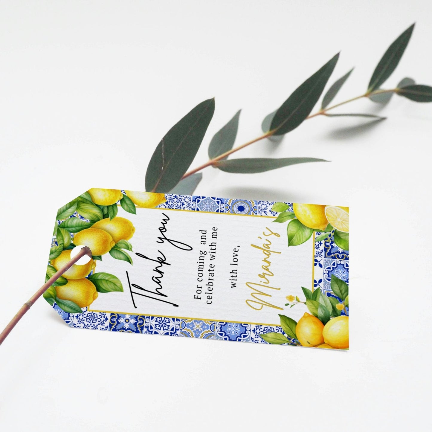 Amalfi Coast Citrus Lemon Thank You Tags