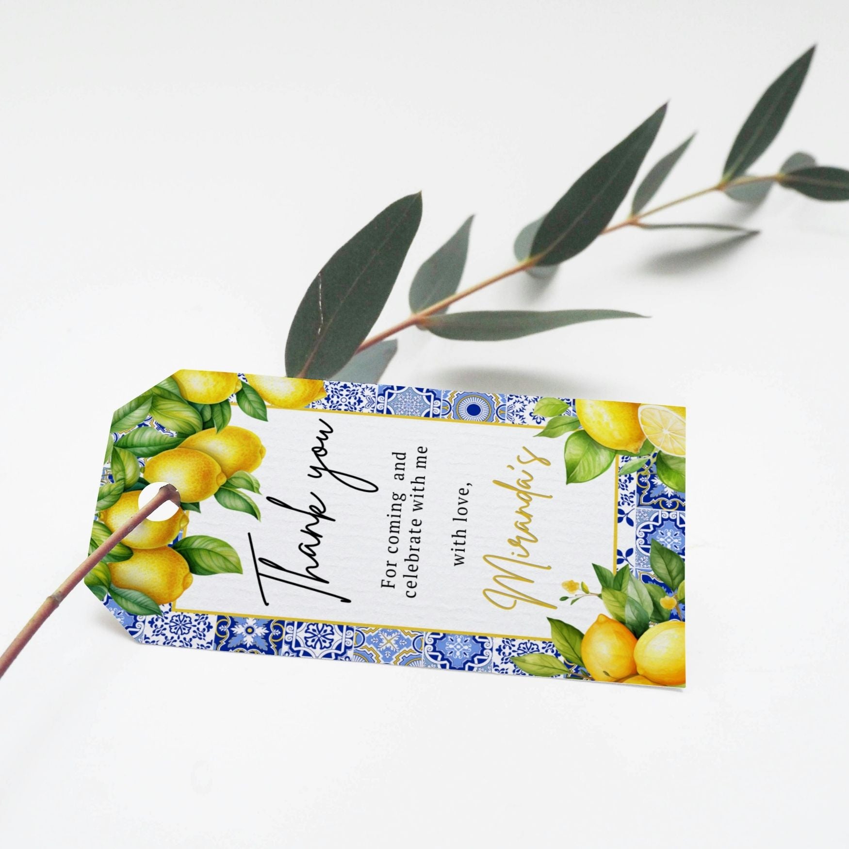 Amalfi Coast Citrus Lemon Thank You Tags