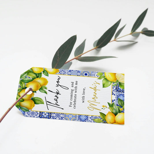 Amalfi Coast Citrus Lemon Thank You Tags