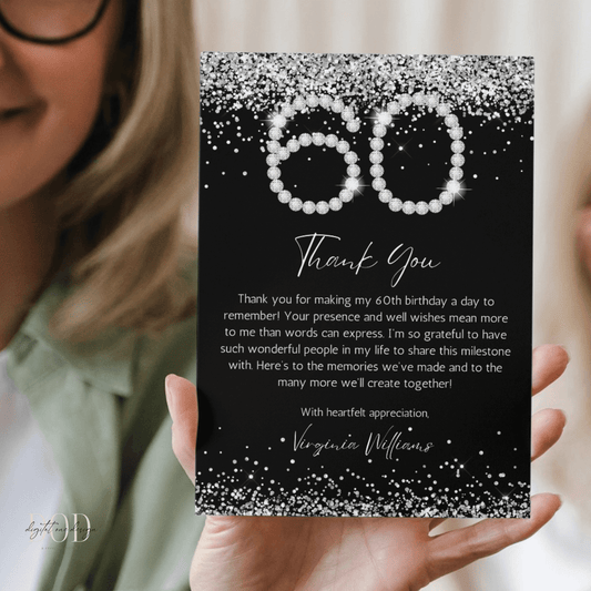 Diamonds 60th Birthday Invitation