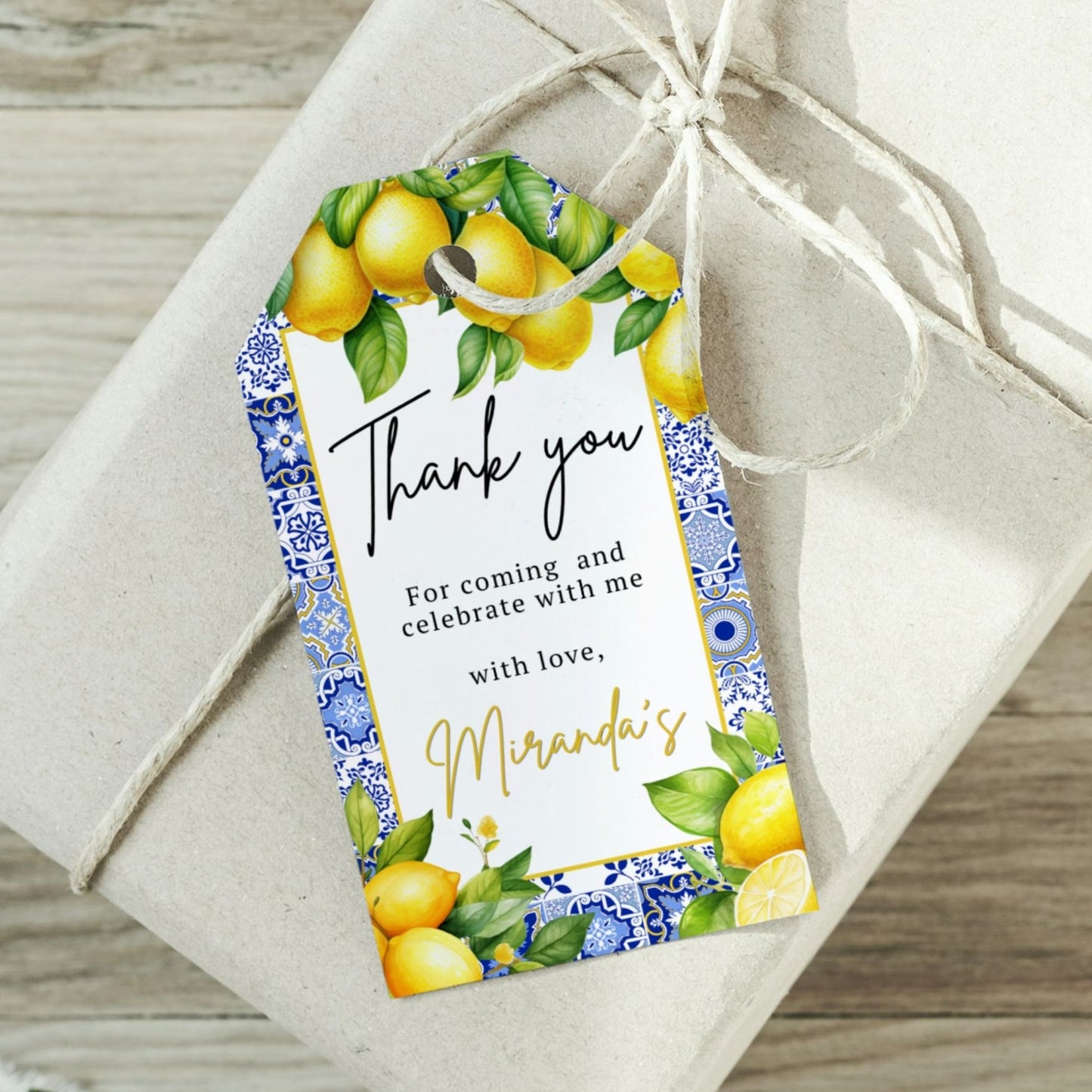 Amalfi Coast Citrus Lemon Thank You Tags