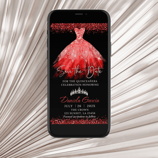 Elegant Quinceañera Save the Date Invite