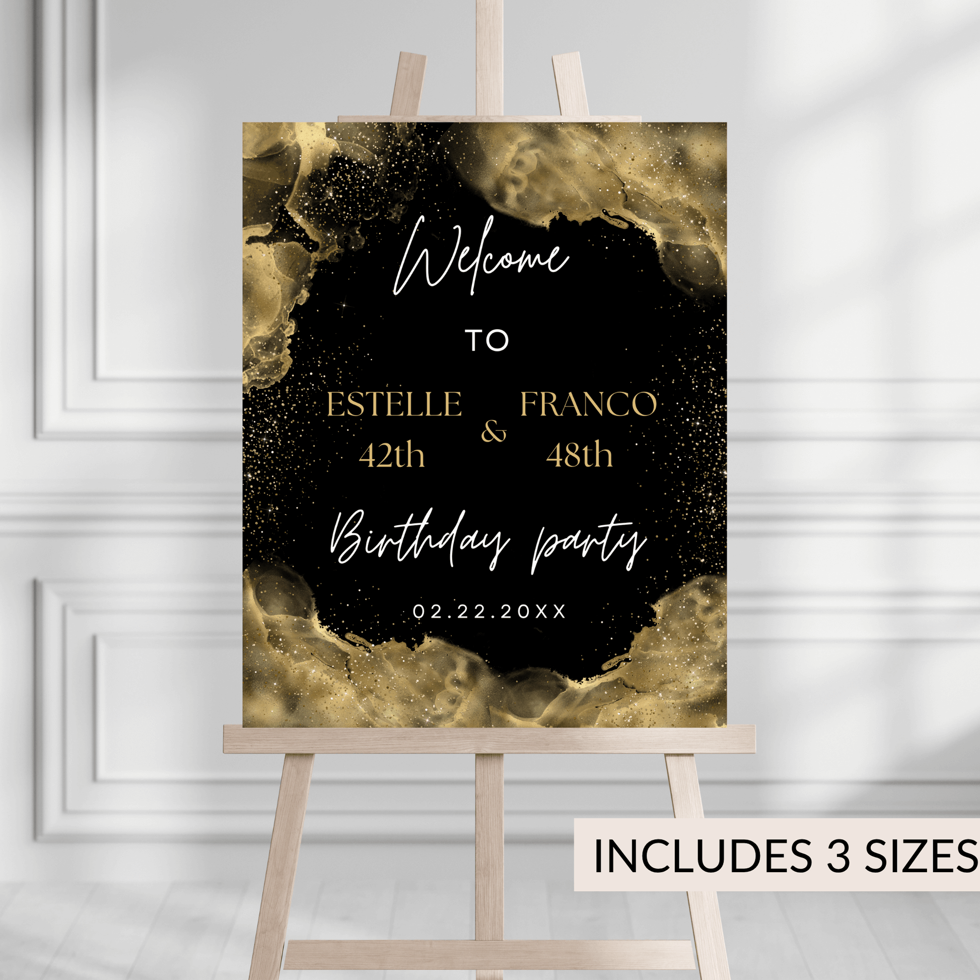 Editable Double Birthday Party Poster