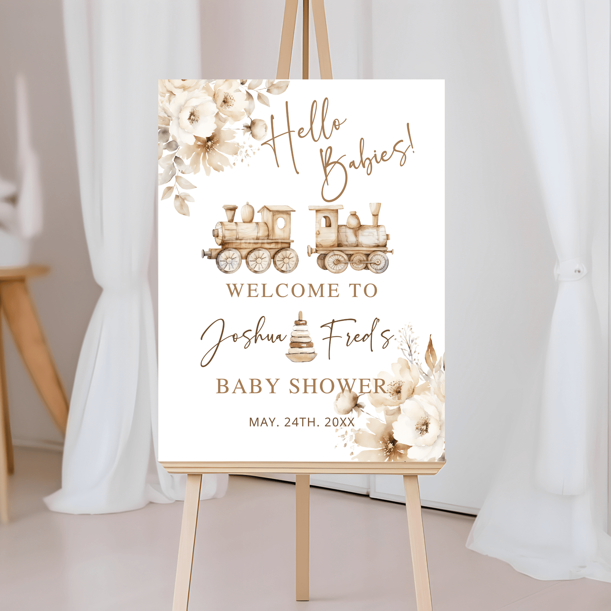 Neutral Baby Shower Decor