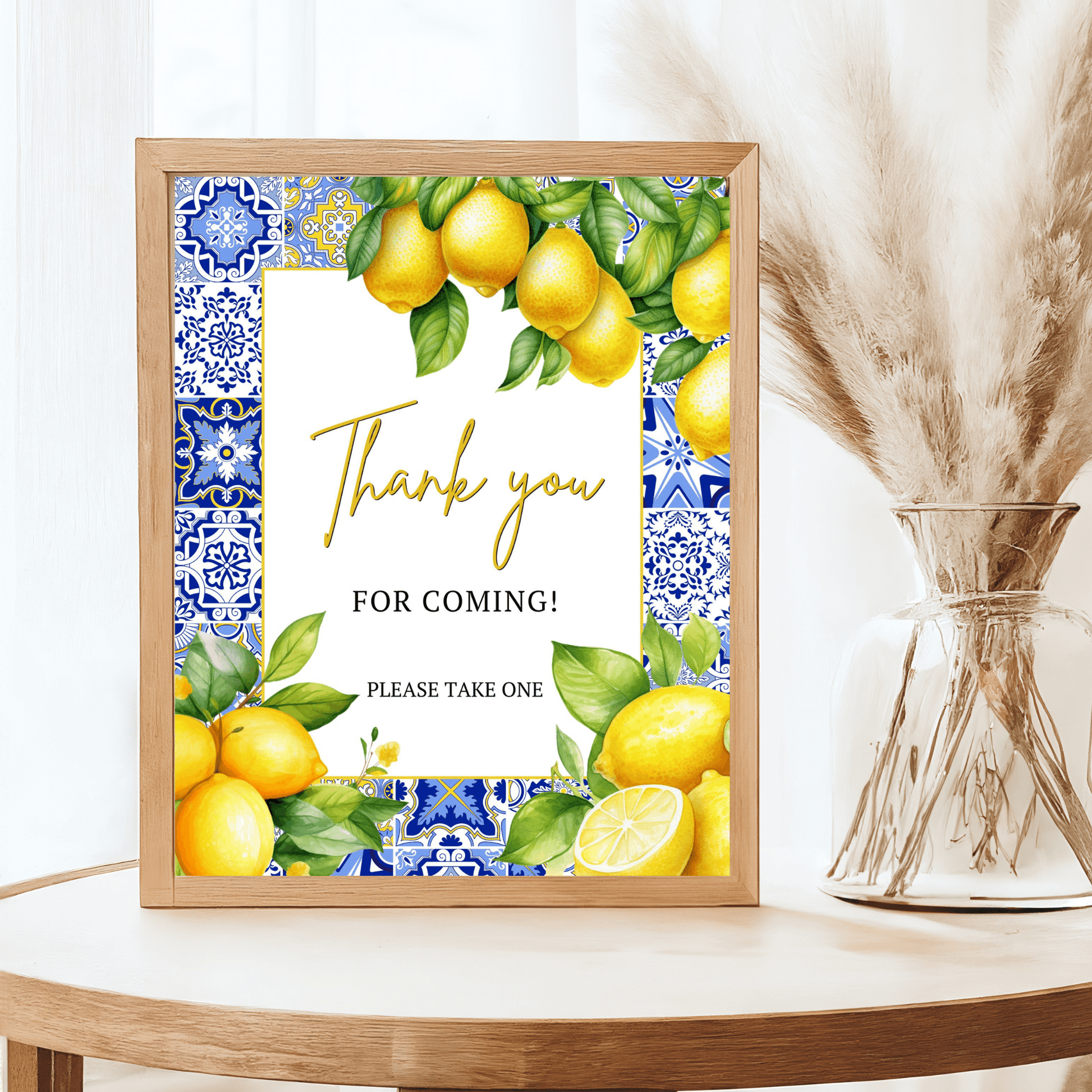 printable Amalfi coast thank you for coming sign 