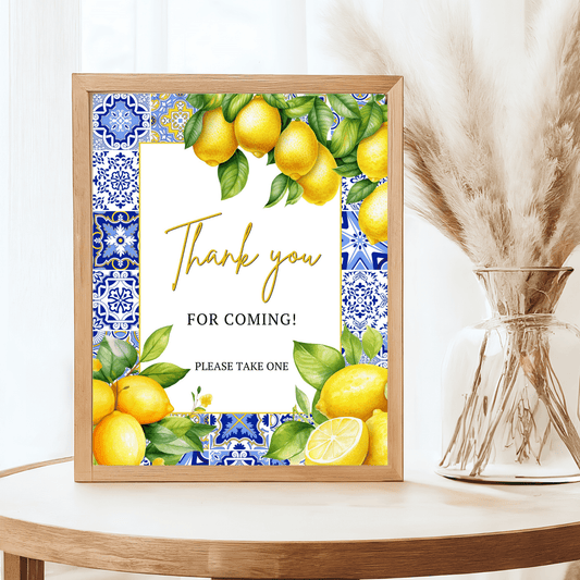 printable Amalfi coast thank you for coming sign 