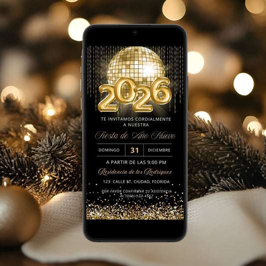 Spanish 2026 New Year Party Invitation