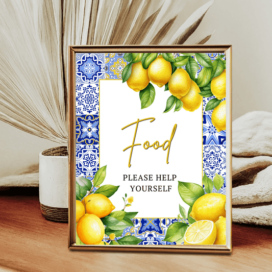 Printable Amalfi coast Food sign Instant Download