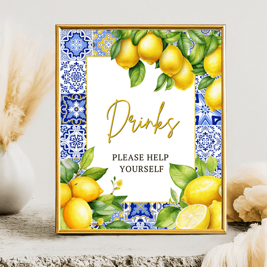Printable Amalfi Coast Drinks Please help yourself sign Instant Download