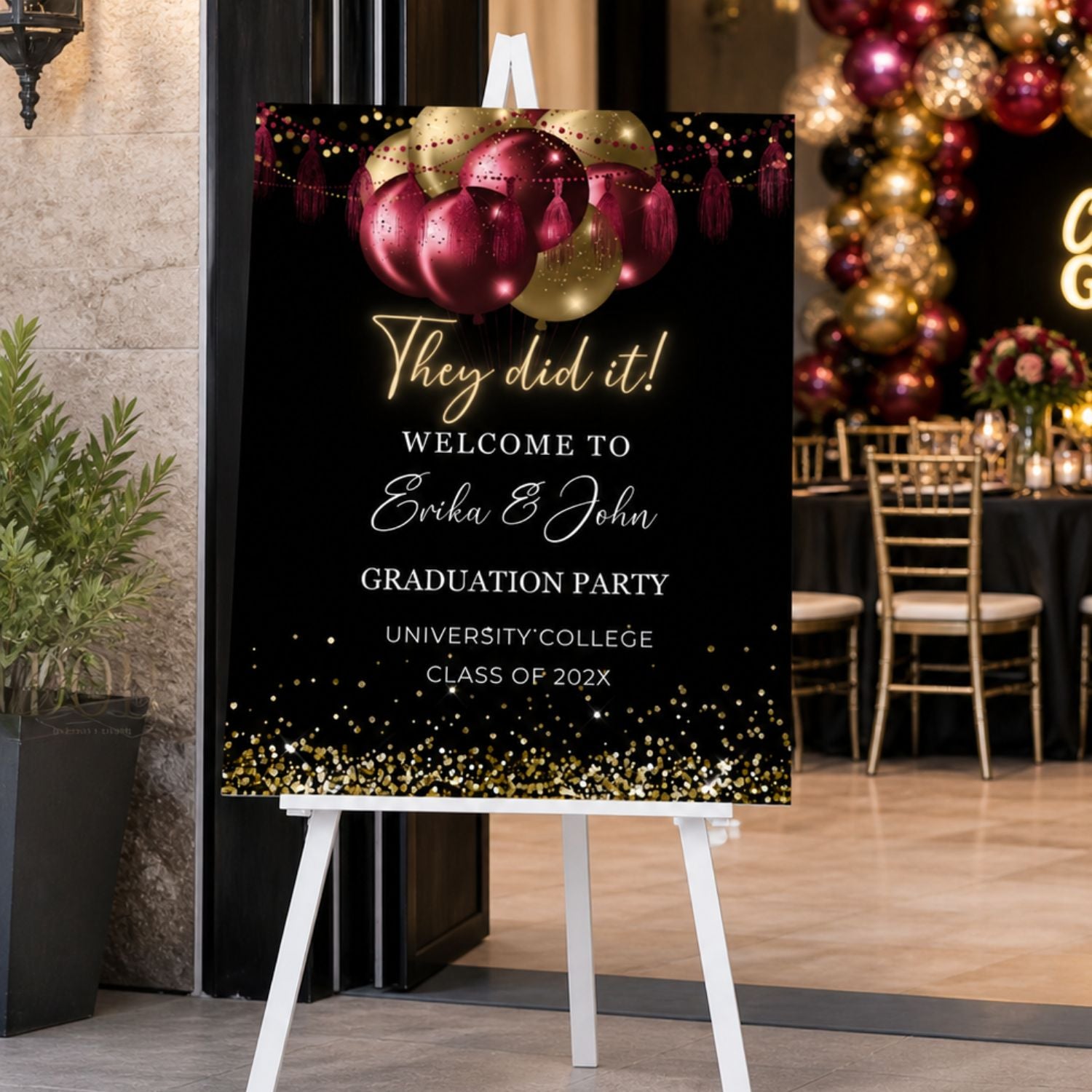 They Did It Joint Graduation Party Welcome Sign