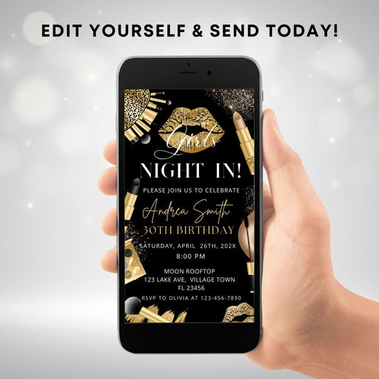 Girls Night In Electronic Birthday Invitation