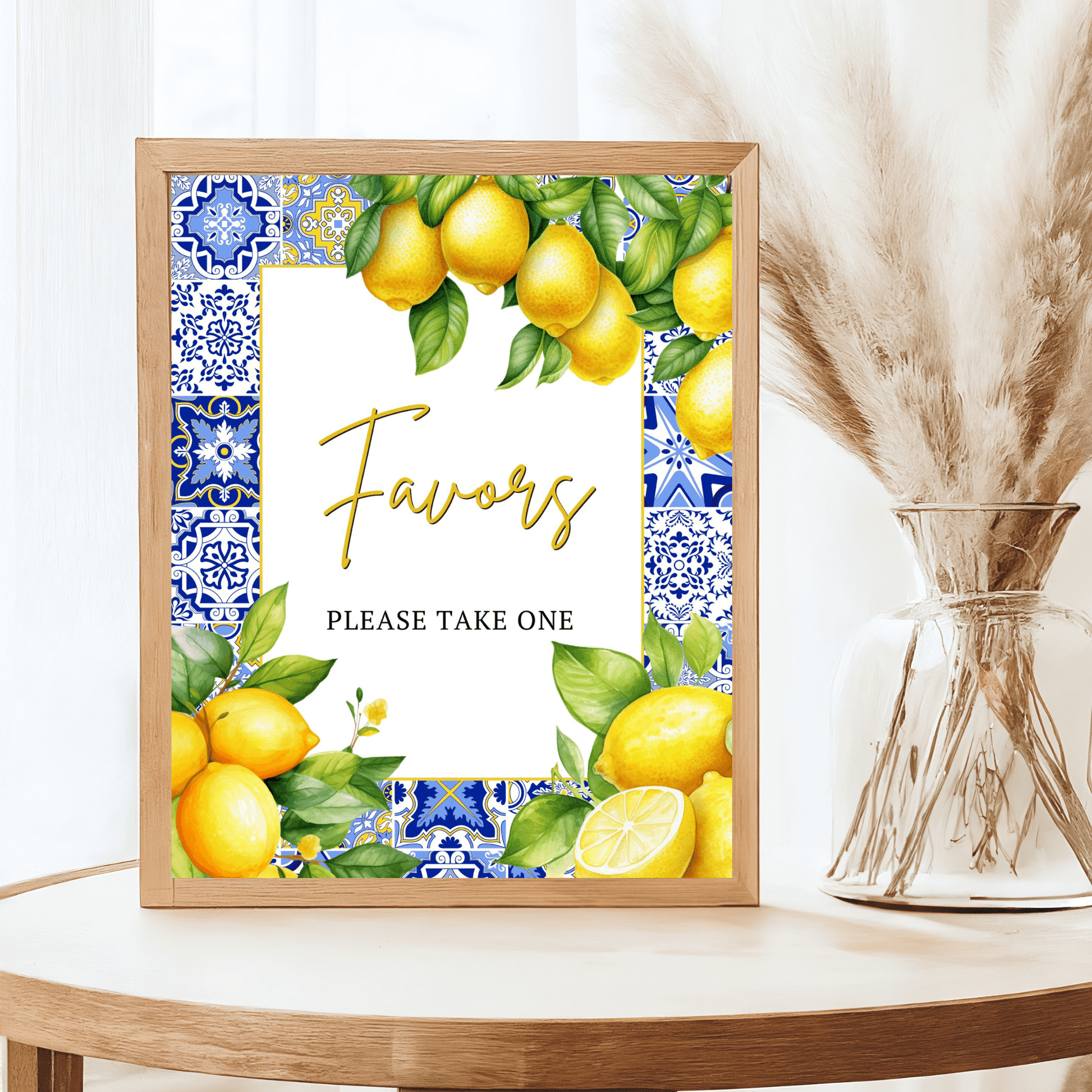 Printable Amalfi Coast Citrus lemon favors sign Instant Download