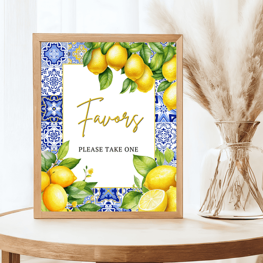 Printable Amalfi Coast Citrus lemon favors sign Instant Download