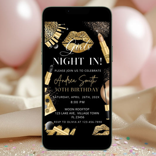 Girls Night In Electronic Birthday Invitation