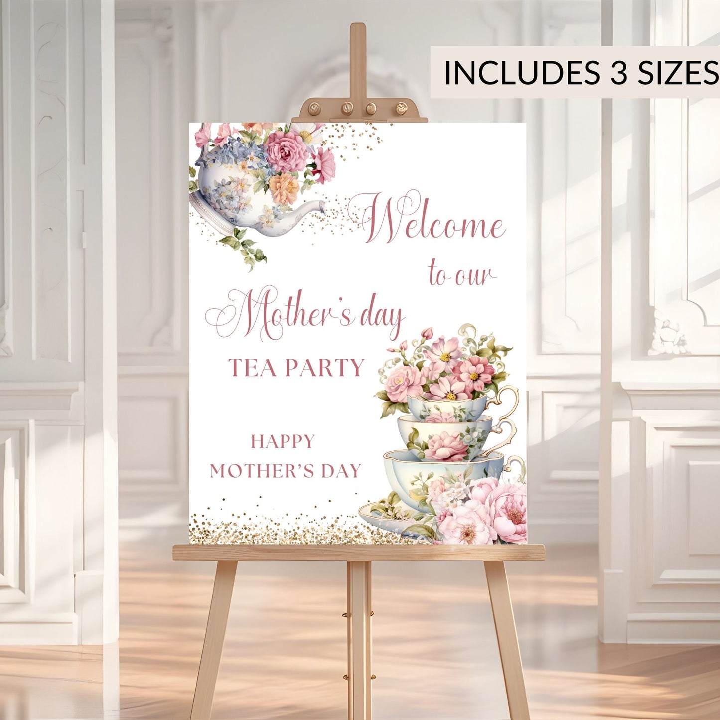 Elegant Mother's Day Tea Party Welcome Sign