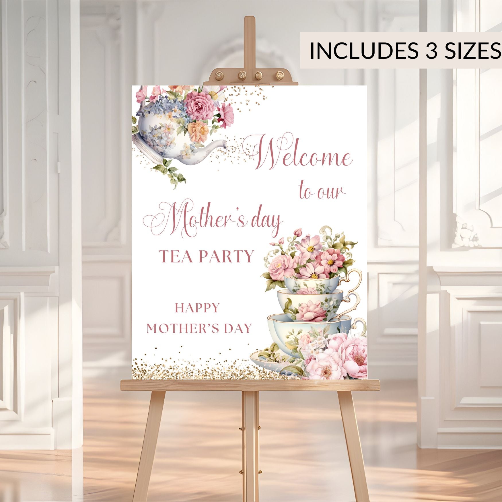 Elegant Mother's Day Tea Party Welcome Sign