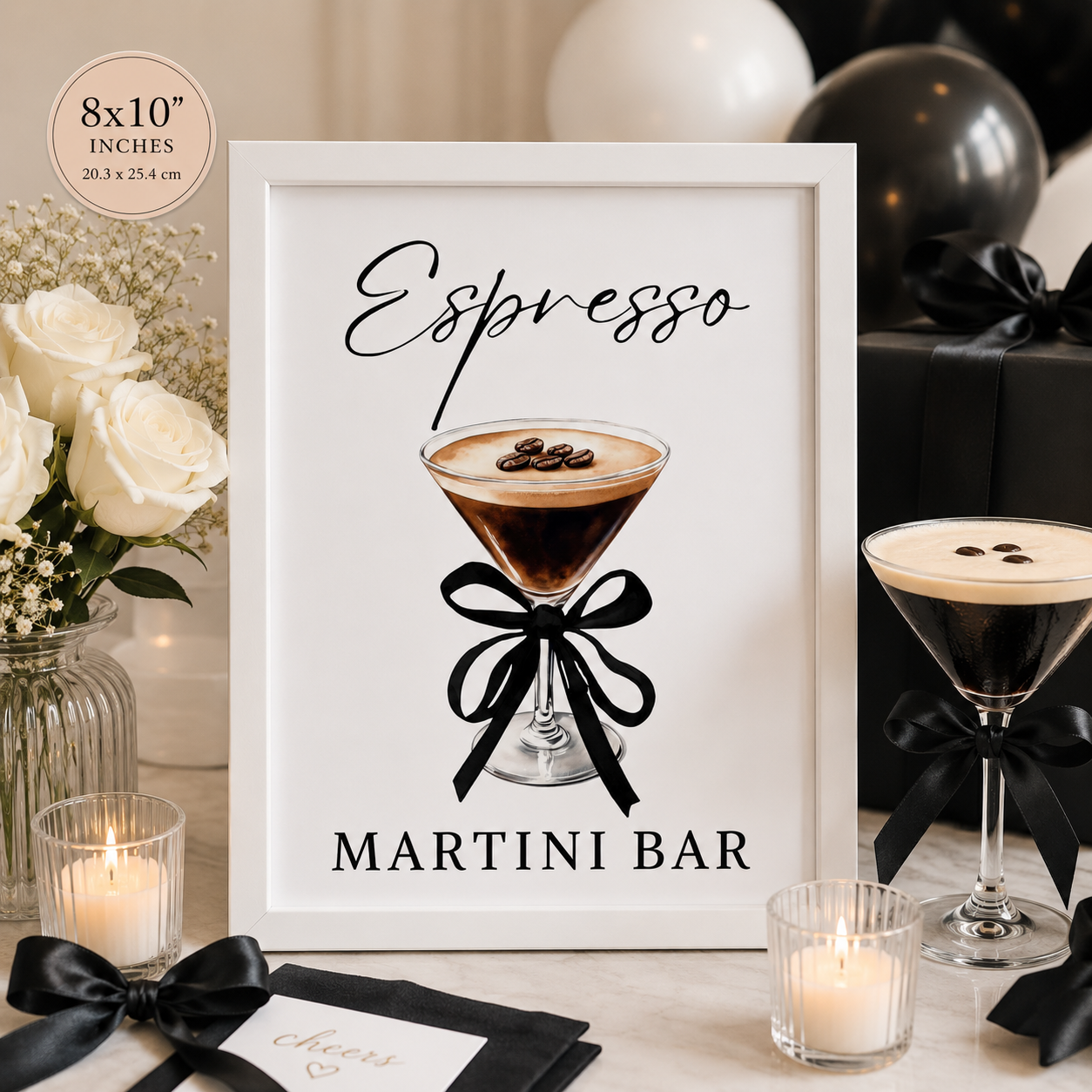 Editable Espresso Martini Birthday Party Sign