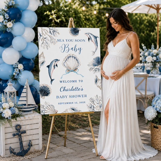 Coastal Baby Shower Welcome Sign