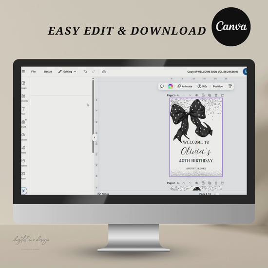 Editable Welcome Sign in Canva