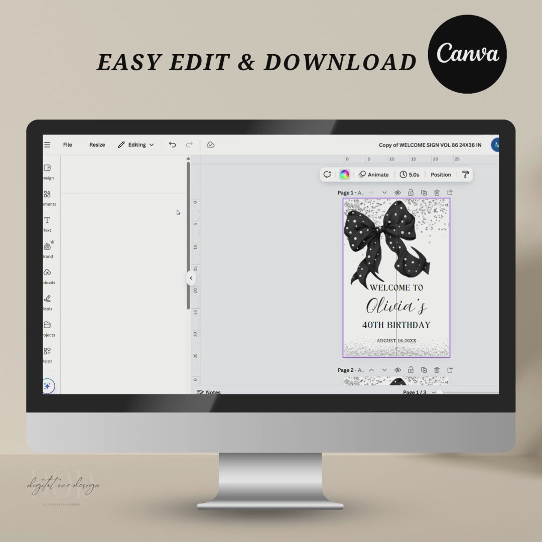 Editable Welcome Sign in Canva