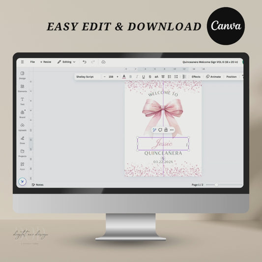 Editable Coquette Quinceanera Poster