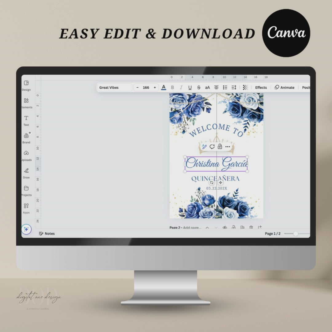 Easy Edit Birthday Welcome Sign, Instant Download