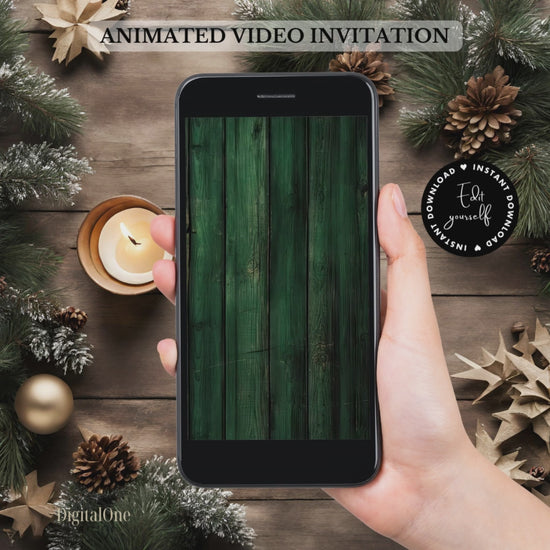 Animated Video Rustic Christmas Invitation