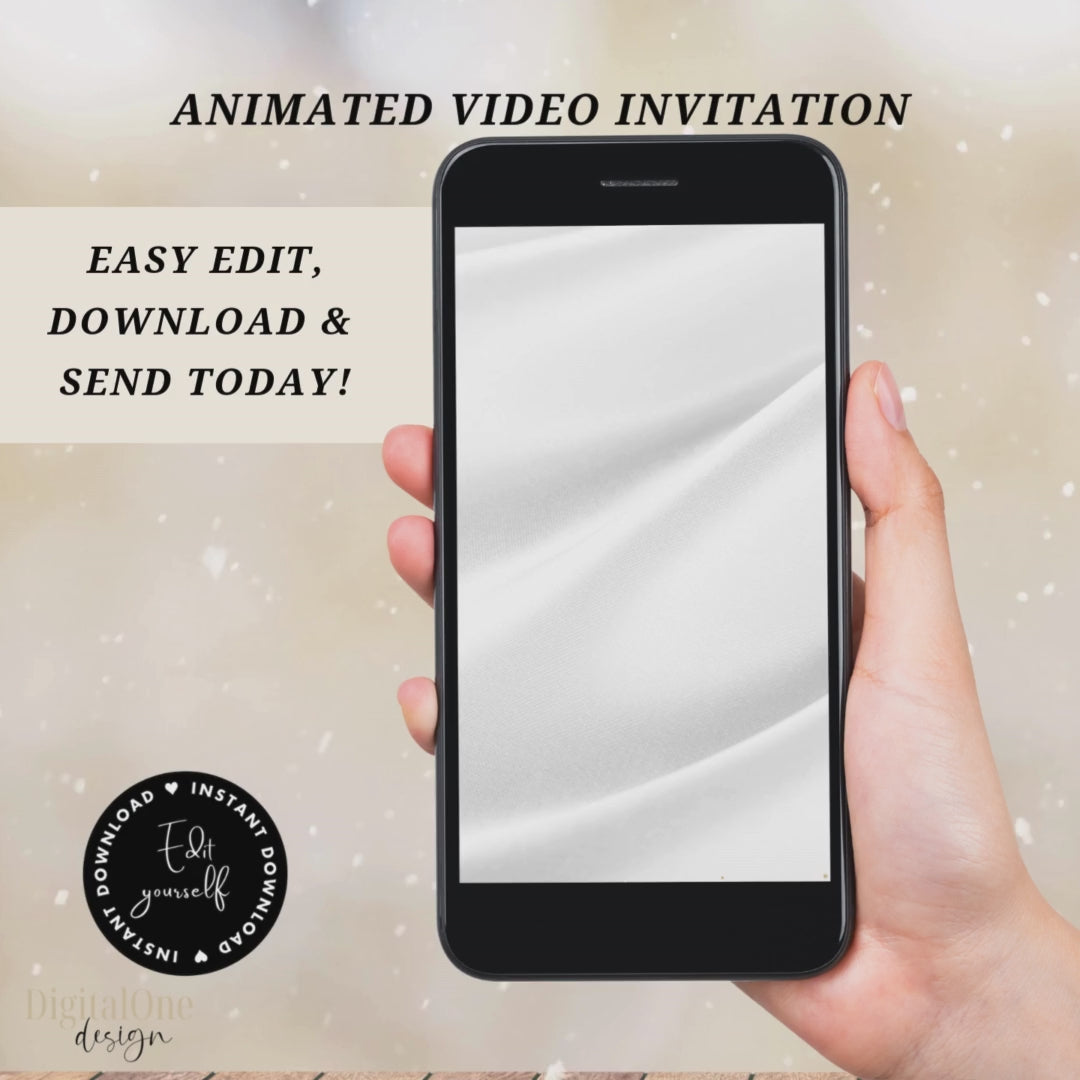 Animated Video Dusty Blue Quinceanera Birthday Party Save the date