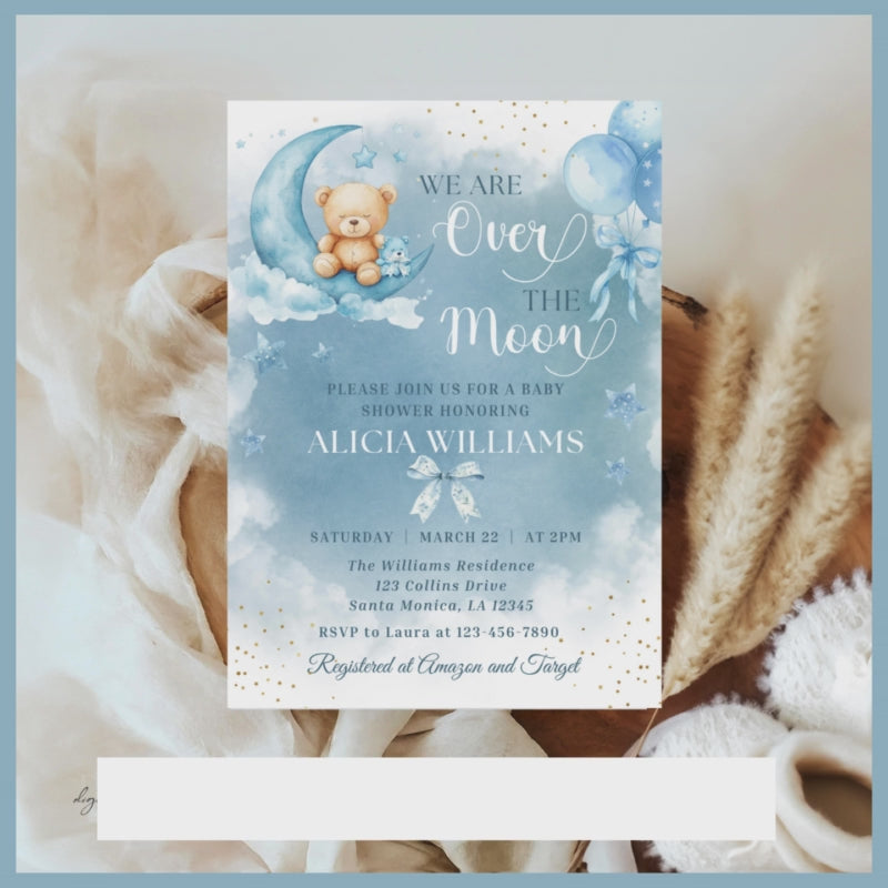We are Over the Moon Baby Shower Theme