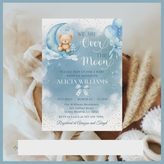 We are Over the Moon Baby Shower Theme