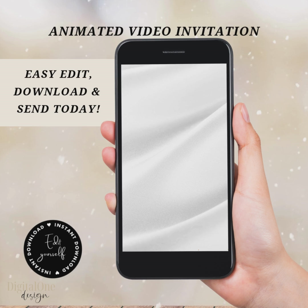 Animated Video Burgundy Princess Quinceanera Save the date invite