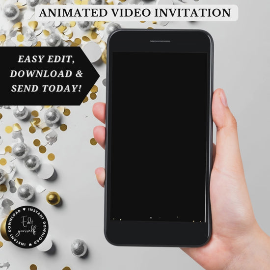 Video Animated 50th Birthday Invitation template