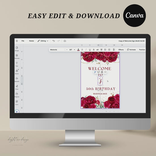 Instant Download Editable Welcome Sign