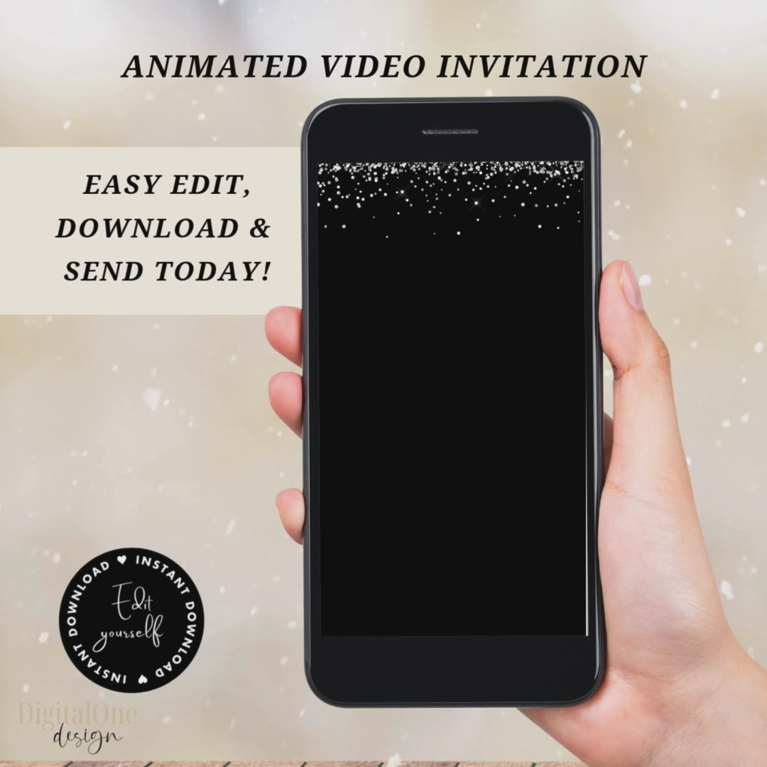 Elegant White Silver Quinceanera Party Invitation Video