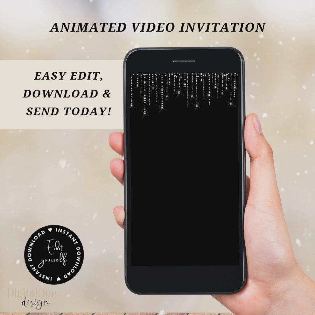 Video animated Purple Quinceanera Save the date Invitation Template