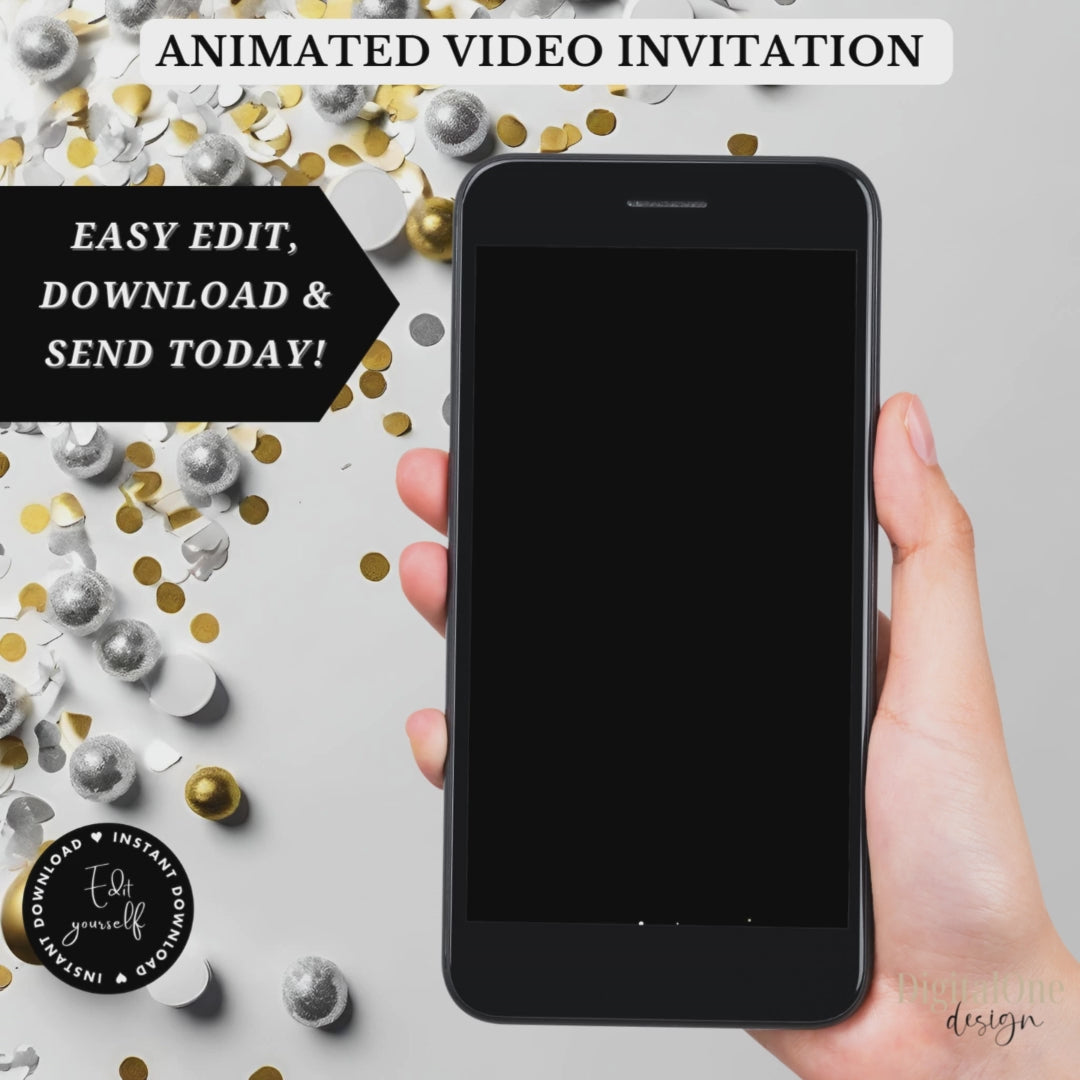 Video Animated Spanish 40th Birthday Invitation template