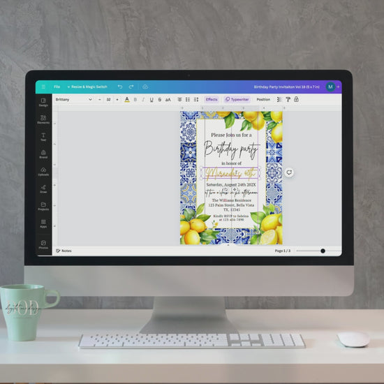 Editable Amalfi Coast Invitation template